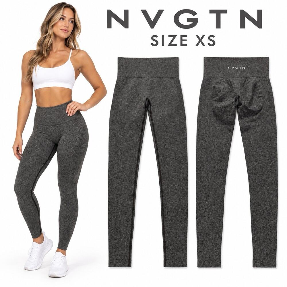 NVGTN Women’s XS Brown Seamless Compression Leggings High Rise Gym Workout